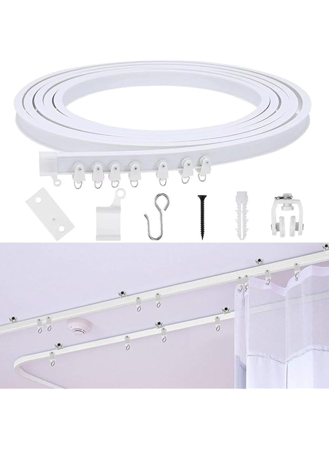 The Bros Flexible Bendable Ceiling Curtain Track,5M Ceiling Divider Curtain Track,Curtain Slide Rail Ceiling Mount with Hook Multi-Purpose Ceiling Curtain Track for Room Bathroom Offices Hotels Divider  - Image 1
