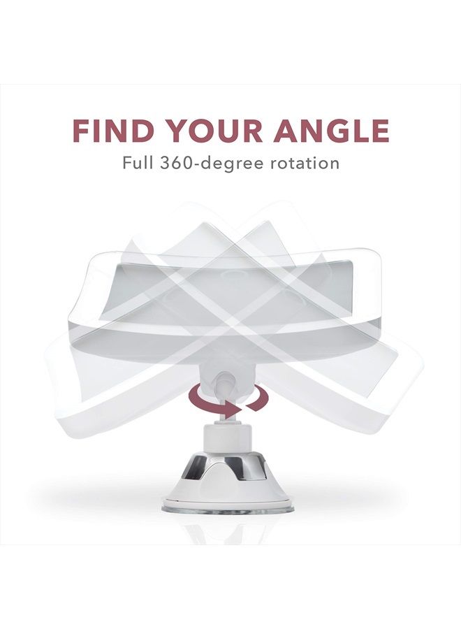 Fancii Rechargeable 10x Magnifying Mirror with 3 LED Light Settings, Dimmable Touch Light, Cordless, Locking Suction Mount, Lighted Mirror for Bathroom or Travel (Mira 2) - Image 4