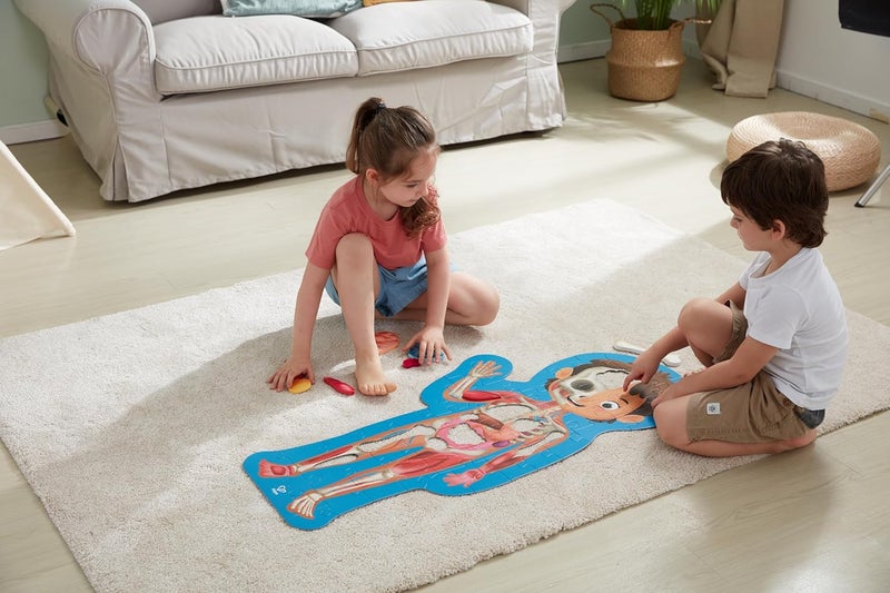 Hape Human Body Puzzle | Anatomy Jigsaw Puzzle with 10 Wooden Parts and Fact-Filled Poster | Educational Puzzle for Kids Aged 4 and Up - Image 3