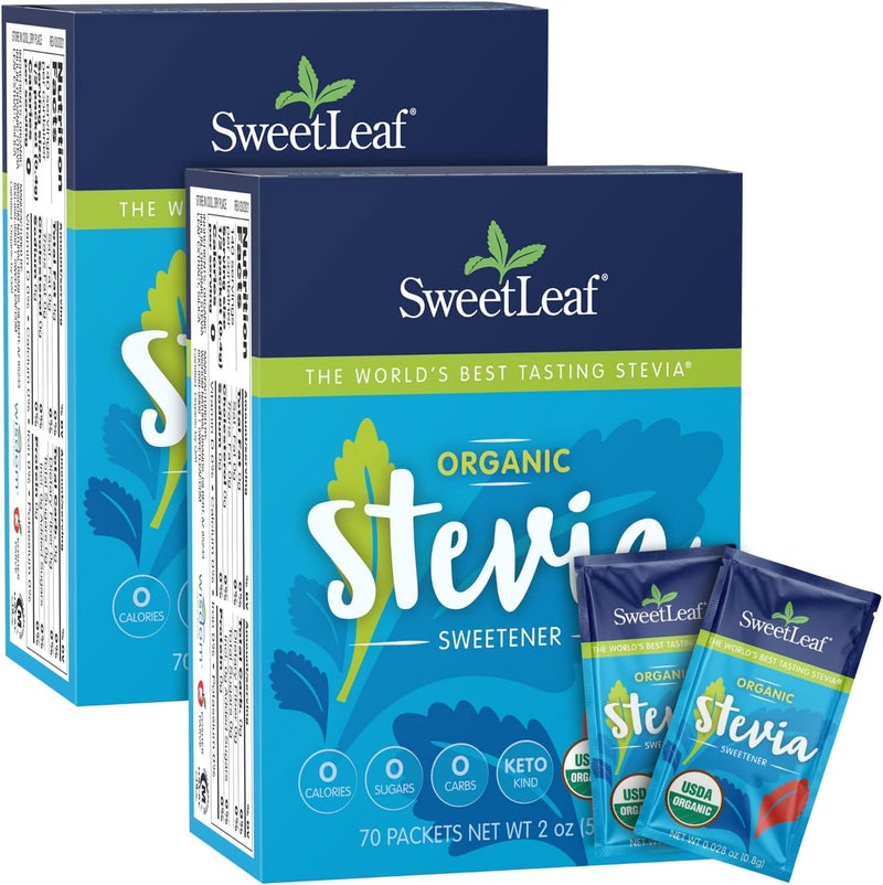 SweetLeaf Organic Stevia Sweetener Packets - 70 Count (2 Pack) - Image 1
