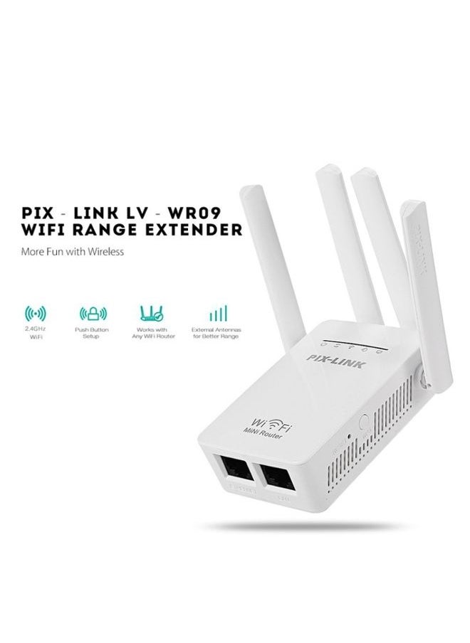 BURAQ - PIX-LINK LV-WR09 300Mbps WiFi Range Extender Repeater Mini Router(AU Plug) - Image 1