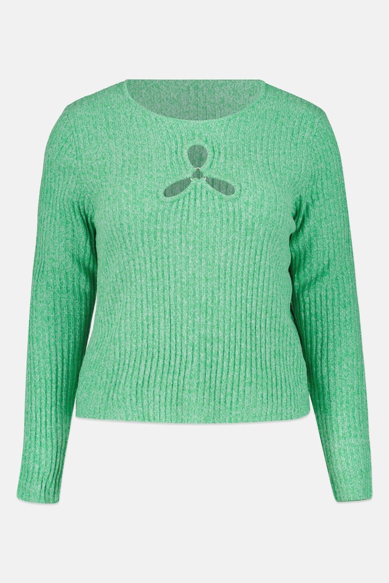 ASOS Women Round Neck Knitted Long Sleeve Sweater, Green - Image 4