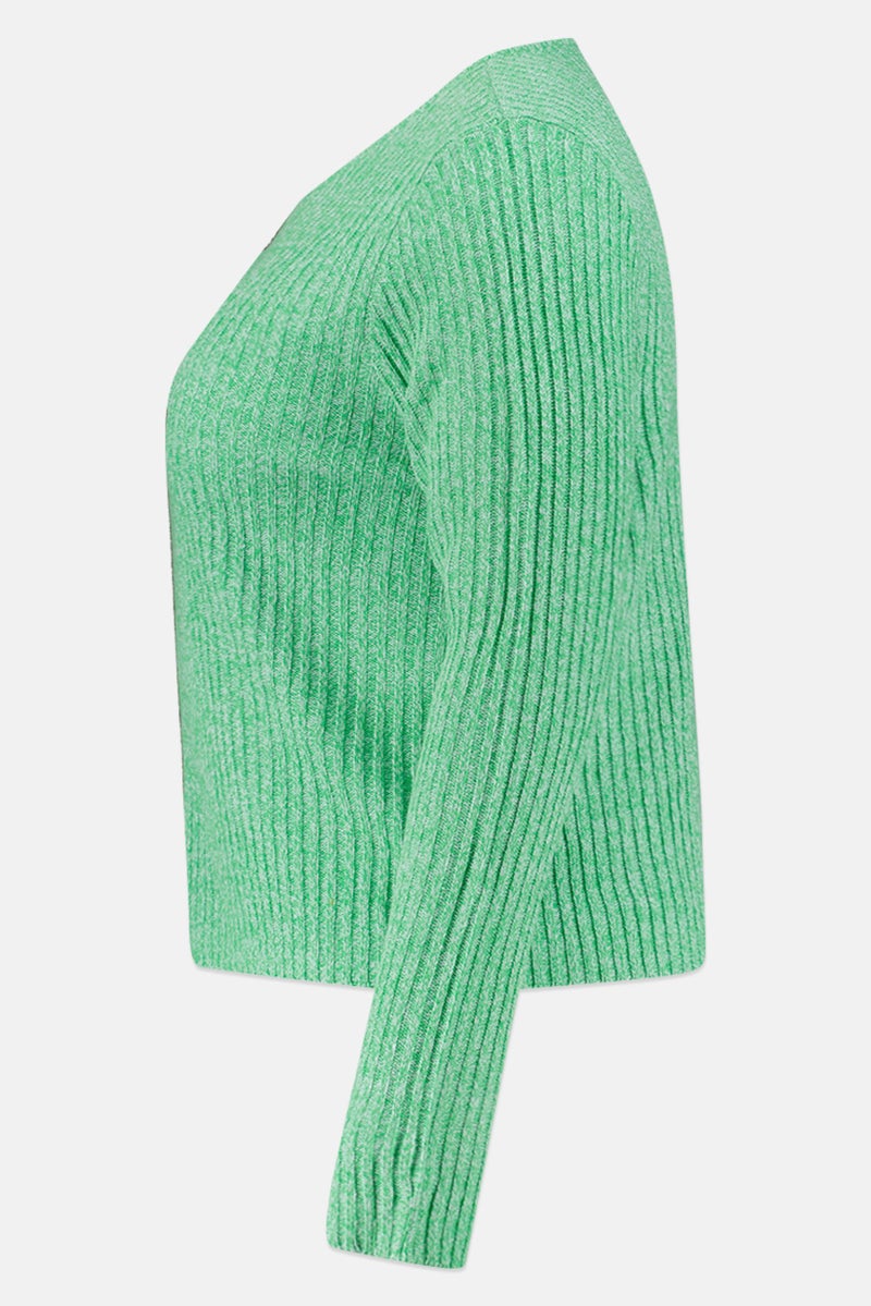 ASOS Women Round Neck Knitted Long Sleeve Sweater, Green - Image 2