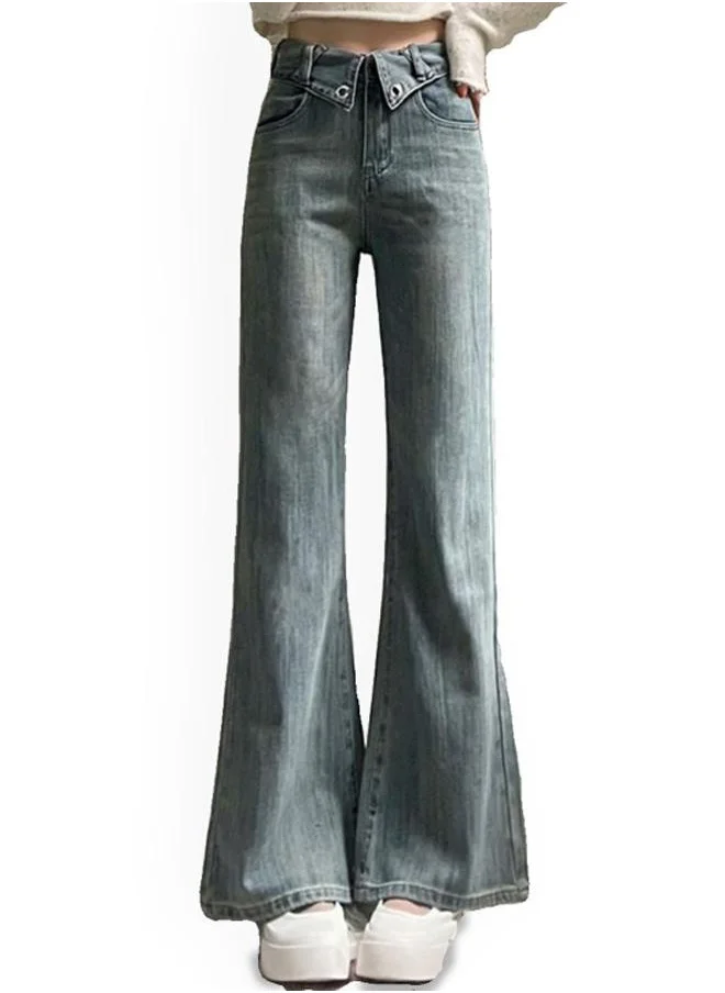 YUNIQEE Blue Wide Leg High-Rise Denim Jeans