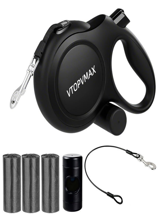VTOPVMAX 26Ft Retractable Dog Leash for Medium/Large Dogs up to 110lbs, Strong Heavy Duty Retractable Leash with Chew-Proof Cable, 360 Tangle Free, One Hand Brake Lock & Poo Bag Holder (Black) - Image 1