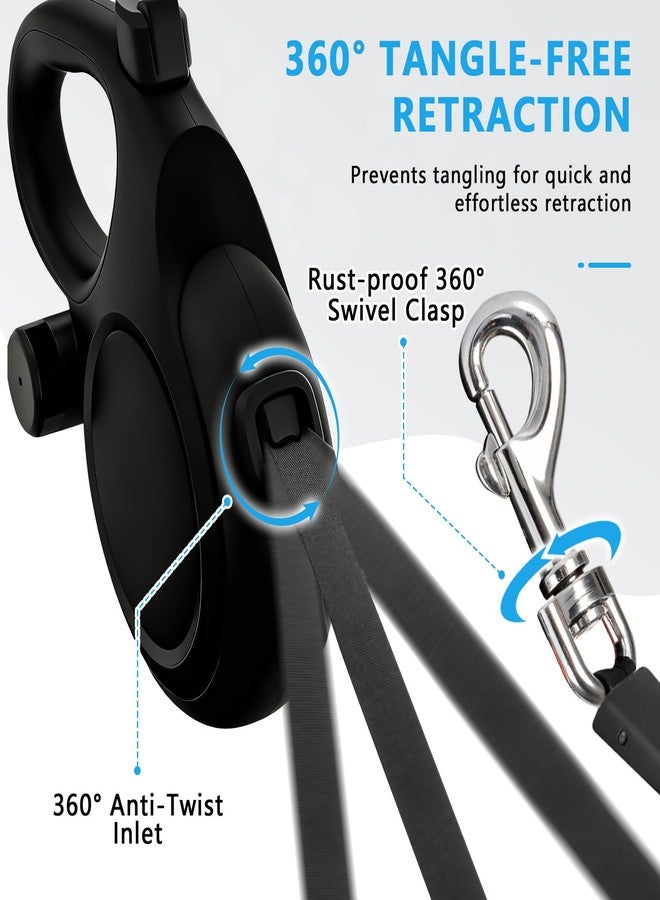 VTOPVMAX 26Ft Retractable Dog Leash for Medium/Large Dogs up to 110lbs, Strong Heavy Duty Retractable Leash with Chew-Proof Cable, 360 Tangle Free, One Hand Brake Lock & Poo Bag Holder (Black) - Image 3
