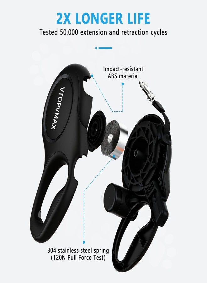 VTOPVMAX 26Ft Retractable Dog Leash for Medium/Large Dogs up to 110lbs, Strong Heavy Duty Retractable Leash with Chew-Proof Cable, 360 Tangle Free, One Hand Brake Lock & Poo Bag Holder (Black) - Image 4