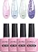 AIMEILI Gel Nail Polish Hema Free 4 Colors Pink Purple Blue Silver Glitter Gel Nail Kit Shining Nails Soak Off Summer Nail Design Nail Lamp Cured Manicure Set for Women Kit Set 32 - Image 2