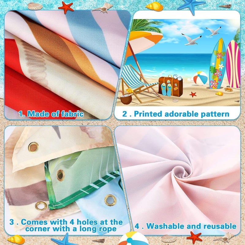 Moukeren Summer Vacation Garage Door Banner 6 x 13 ft Summer Holiday Backdrop Decoration Ocean Beach Large Garage Door Cover for Indoor Outdoor Photography Summer Party Photo Booth Background Hanging Decor  - Image 4