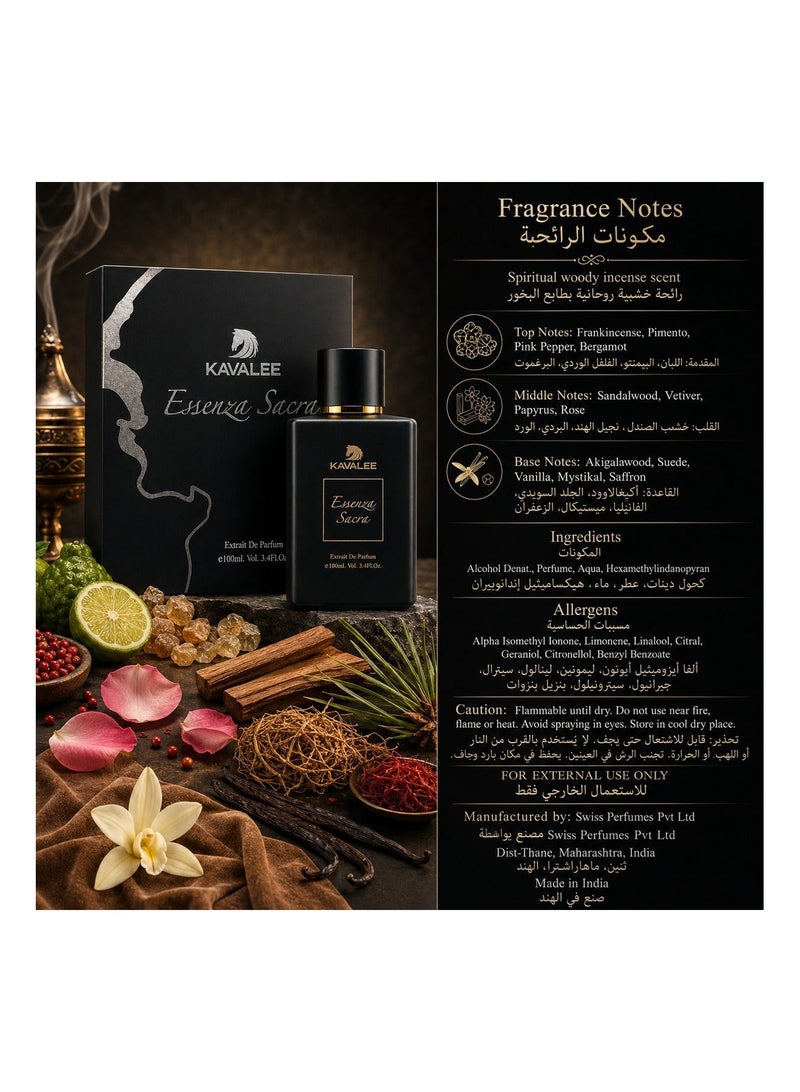 KAVALEE Essenza Sacra Extrait de Parfum for Men and Women, 100ml - Image 4