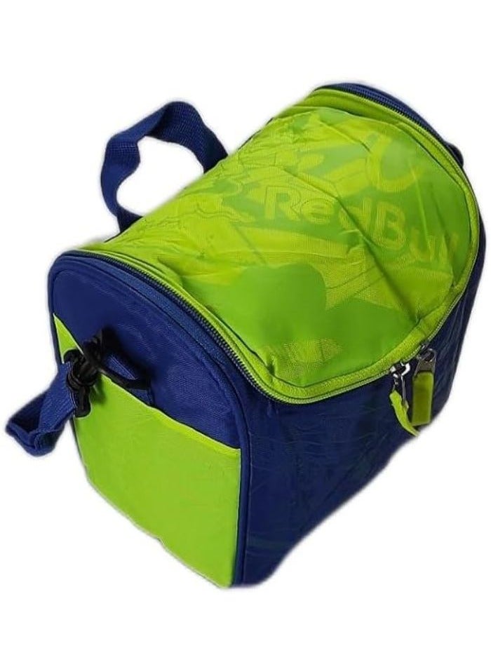 Lunch Bag Insulated Cooler Lunch Bag with Belt and Two Side Pockets, Thermal Tote Bag, Portable Bag for Indoor and Outdoor Use,Blue in Yellow - Image 1