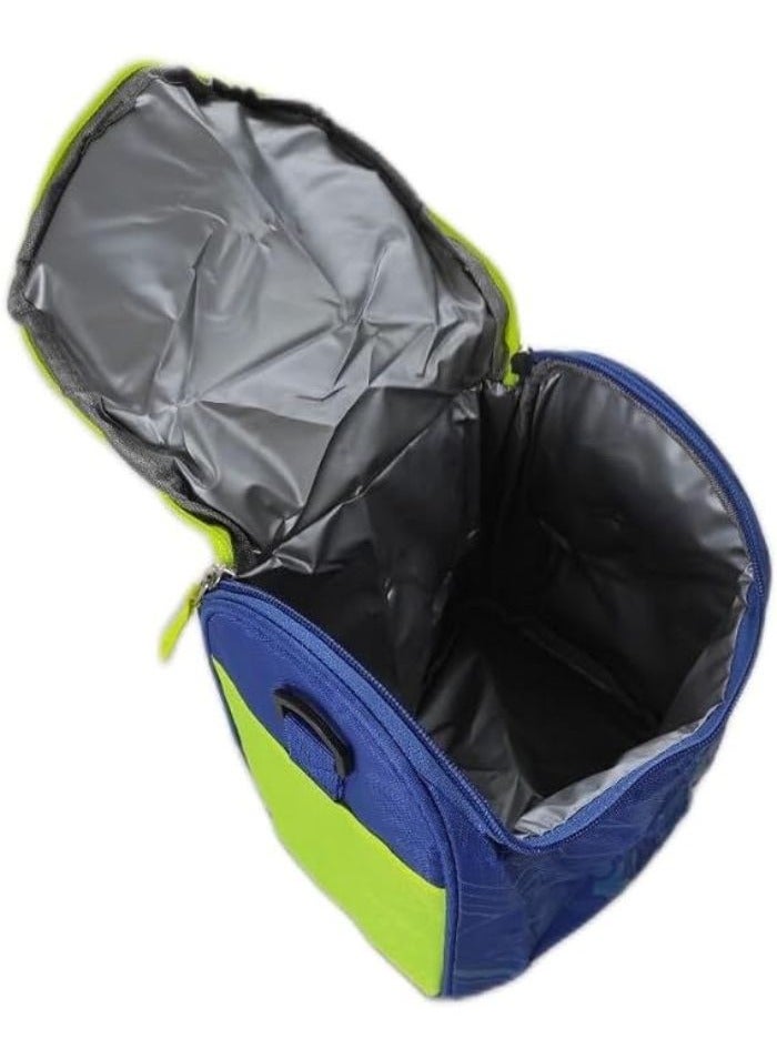 Lunch Bag Insulated Cooler Lunch Bag with Belt and Two Side Pockets, Thermal Tote Bag, Portable Bag for Indoor and Outdoor Use,Blue in Yellow - Image 2