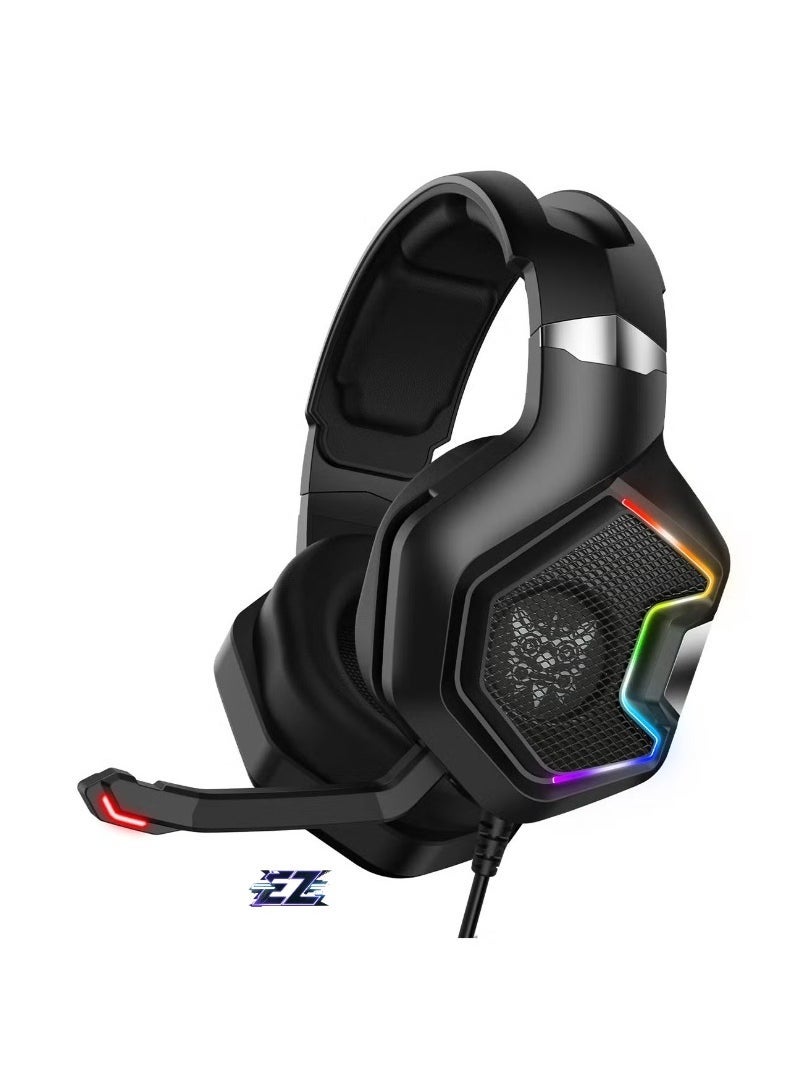 BGM K10 Pro Wired Stereo Gaming Headset with Microphone – High-Quality Sound, Noise-Canceling Mic, Comfortable Over-Ear Cushions, Adjustable Headband – Ideal for PC, PS4, Xbox, and Mobile Gaming  - Image 1