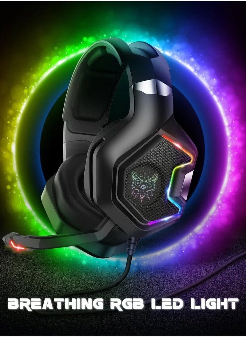 BGM K10 Pro Wired Stereo Gaming Headset with Microphone – High-Quality Sound, Noise-Canceling Mic, Comfortable Over-Ear Cushions, Adjustable Headband – Ideal for PC, PS4, Xbox, and Mobile Gaming  - Image 5