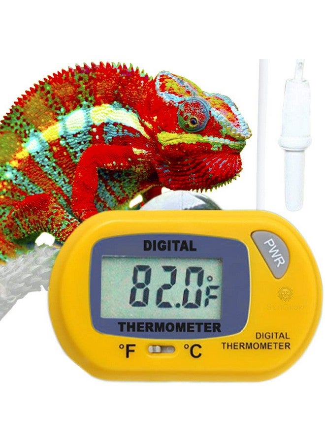 SunGrow Reptile Digital Thermometer, Waterproof Sensor Probe Monitors Temperature Accurately, Includes Replaceable Batteries, Easy To Read Display - Image 1
