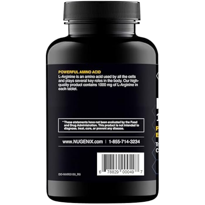 Nugenix Essentials L-Arginine Amino Acid Supplement, 1000 mg, 150 Tablets - Image 3