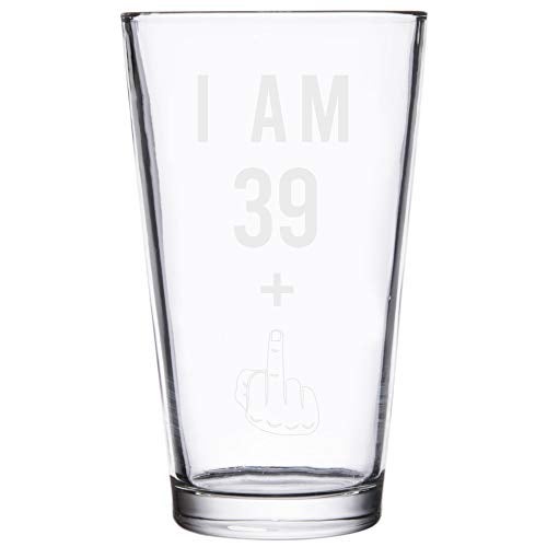 Gelid 39 + One Middle Finger 40th Birthday Gifts for Men Women Beer Glass – Funny 40 Year Old Presents - 16 oz Pint Party Decorations Supplies - Craft Beers Gift Ideas for Dad Mom Husband Wife 40 th - Image 5