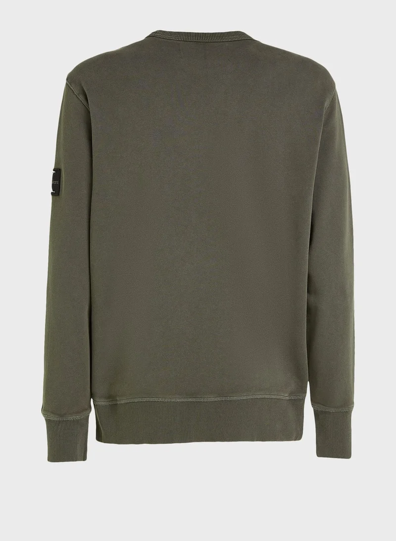 Calvin Klein Jeans Washed Badge Crew Neck Sweatshirt