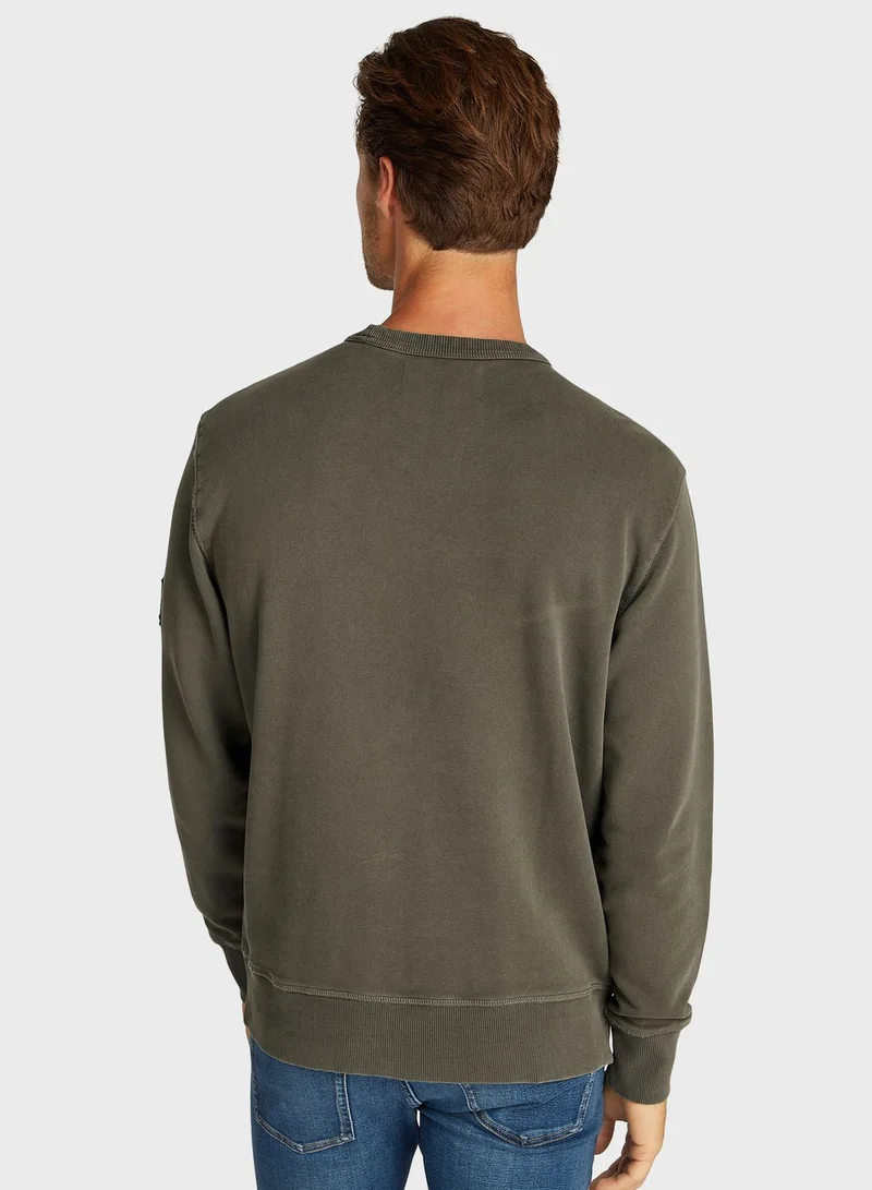 Calvin Klein Jeans Washed Badge Crew Neck Sweatshirt