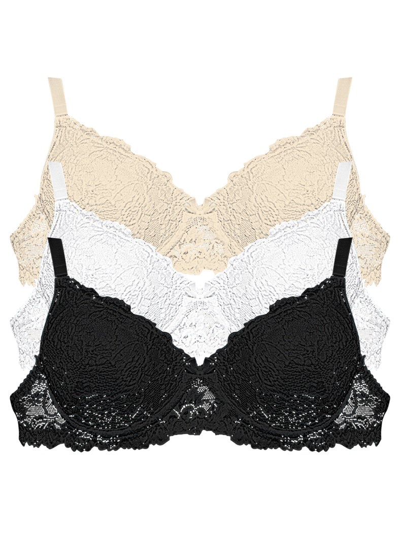 دعدوش  برا حريمي بوش أب مبطنة بتطريز الدانتيل المميز يضفي عليك مزيداً من الرقة والجمال حمالة صدر نسائية تمنحك دعم وثقة لا مثيل لها - Image 2