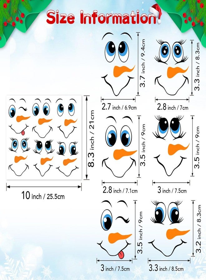 CIOEY 24 PCS Snowman Face Stickers for Christmas Ornaments, Cartoon Decals for Christmas Ball/Refrigerator/Water Bottles, DIY Vinyl Stickers for Home Xmas Party Decorations, 2 Styles - Image 2