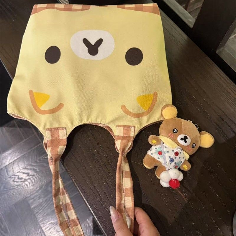 2025 Cartoon Printed Cute Canvas Shoulder Tote Bag, Large Capacity for Women - Image 3