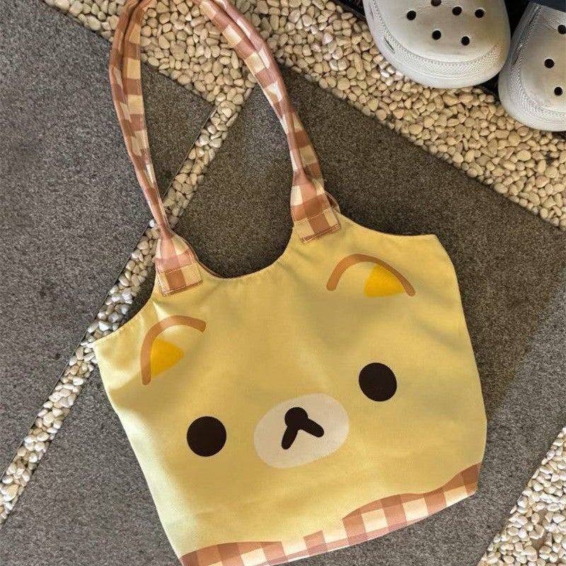 2025 Cartoon Printed Cute Canvas Shoulder Tote Bag, Large Capacity for Women - Image 2