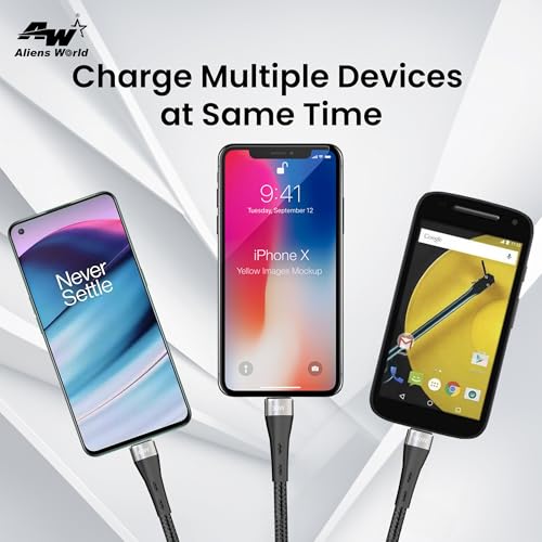 aliens world Multi-Connector Braided USB Charging Cable, 40W, 20W, 100W, 3 in 1 USB Cable - Image 5