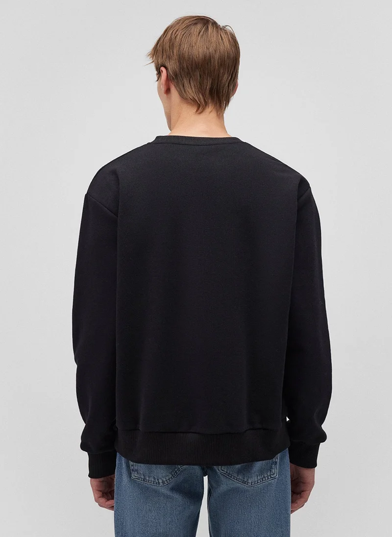 MAVI Mavi Logo Printed Black Sweatshirt