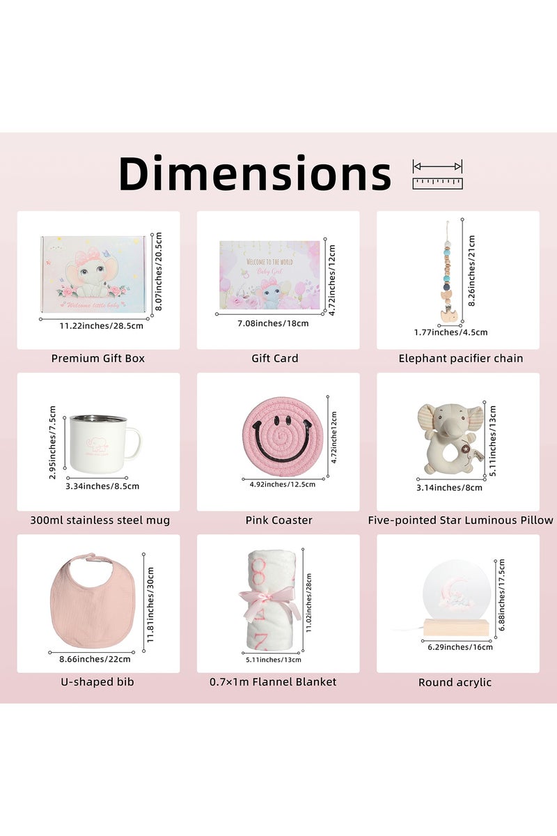 MissTiara سلة هدايا المواليد الجدد - مجموعة هدايا للبنات، مجموعة هدايا عيد الميلاد، مجموعة هدايا الشفاء العاجل، تحتوي على 10 هدايا للأطفال، مثالية للنساء الحوامل، الأمهات المنتظرات، والصداقة - Image 2