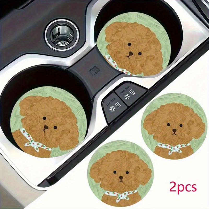 Cute Little Greyhound Dog Print Car Coasters Easy Clean For Car Truck Home Desk - Image 4