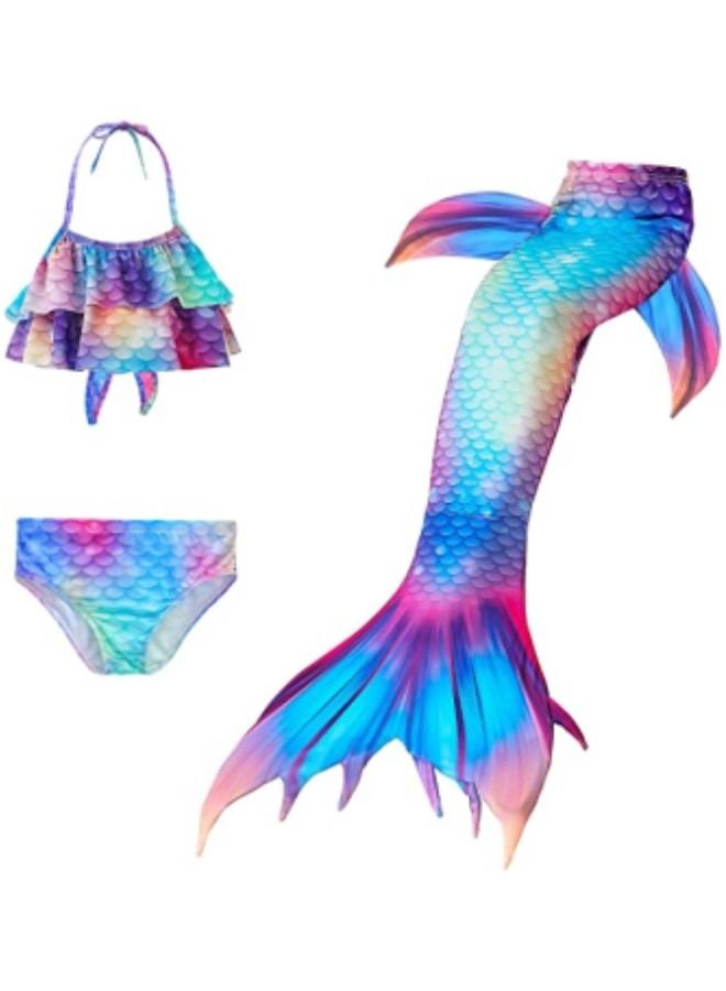 GGEROU Girls Swimwear Mermaid Tail Swimwear,Bikini Sets,Mermaid Costume Swimsuits for Kids - Image 1