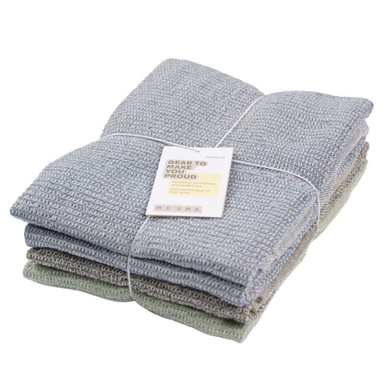 MEEMA Kitchen Towels and Dishcloths Sets of 4 | Large 20 x 28 Inch | Upcycled Cotton Tea Towels for Kitchen | Super Absorbent | Mix | Hand Towels - Image 1