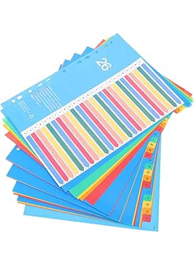 38Pcs Colored Plastic File Dividers with Alphabet Tabs for Office School Organization - Image 1