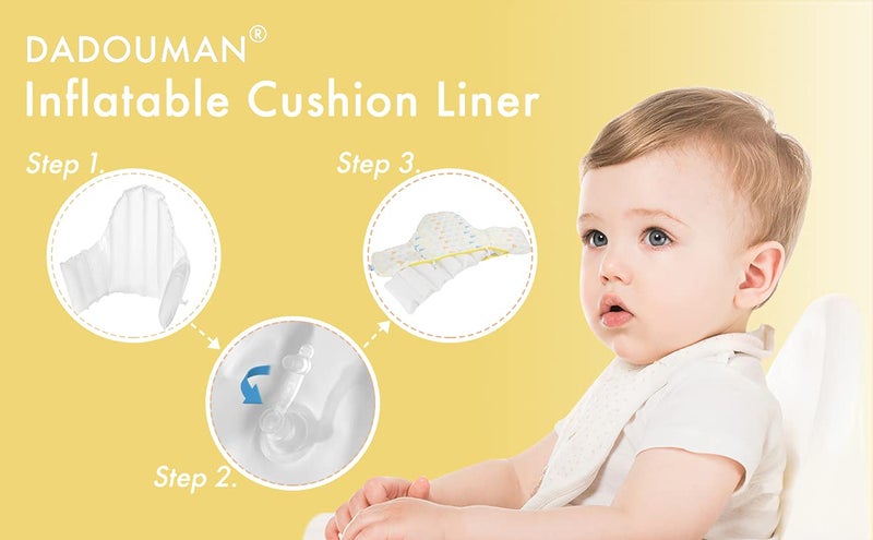 Dadouman Inflatable Cushion Insert for IKEA Antilop High Chair, Cushion Insert Only, White, 28" L x 14"(Inflated) - Image 2