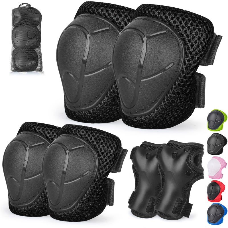 Banzk Kids/Youth Knee Pad Elbow Pads Guards Protective Gear Set for Children 3-14 Years Skateboard Roller Skating Skiing Rollerblading Cycling BMX Biking Running Scooter - Image 1