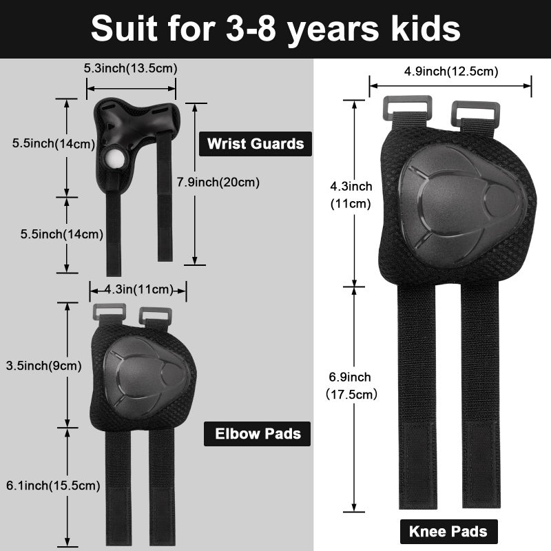 Banzk Kids/Youth Knee Pad Elbow Pads Guards Protective Gear Set for Children 3-14 Years Skateboard Roller Skating Skiing Rollerblading Cycling BMX Biking Running Scooter - Image 5