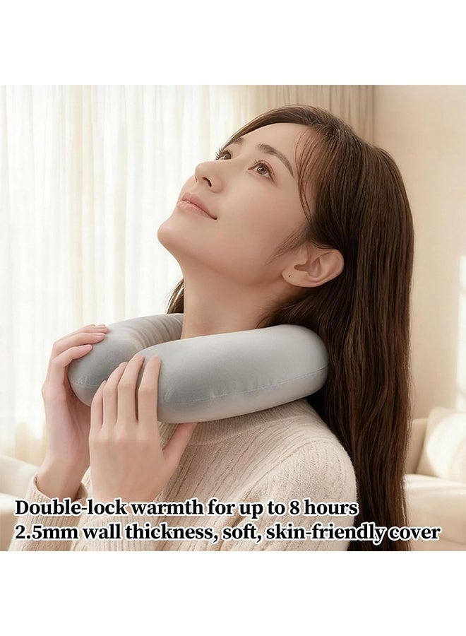 لفافة تدفئة للرقبة على شكل حرف U، كيس ماء ساخن قابل لإعادة التعبئة لتخفيف آلام الرقبة، أساسيات المكتب والمنزل، علاج ساخن وبارد - Image 4