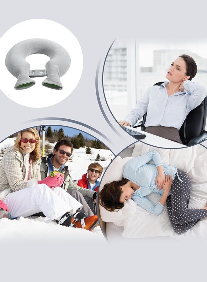 لفافة تدفئة للرقبة على شكل حرف U، كيس ماء ساخن قابل لإعادة التعبئة لتخفيف آلام الرقبة، أساسيات المكتب والمنزل، علاج ساخن وبارد - Image 2