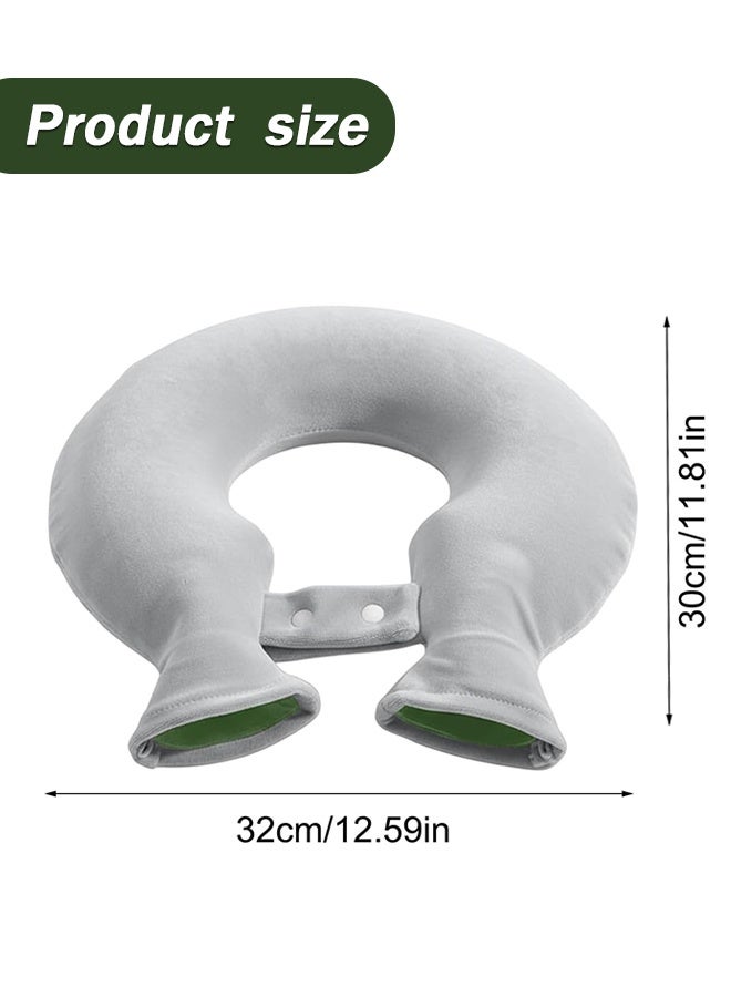 لفافة تدفئة للرقبة على شكل حرف U، كيس ماء ساخن قابل لإعادة التعبئة لتخفيف آلام الرقبة، أساسيات المكتب والمنزل، علاج ساخن وبارد - Image 3