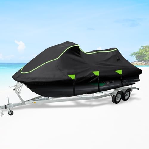 SILIVN Jet Ski Cover 115120 Compatible with Yamaha Seadoo Kawa Jet Ski Covers with 2 Air Vents 300D Heavy Duty Waterproof Oxford Fabric for 1or 3Seater Watercrafts - Image 1