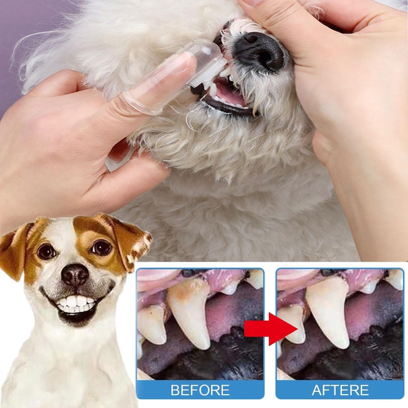 Dog Toothpaste & Dog Toothbrush, Pets Fresh Breath Dog Kit, Plaque Remover for Teeth, Whitens Teeth, Freshens Canine Breath, 3-Piece Beef Flavor Kit, Pet Dental Cleaning, Natural Dog Dental Care Kit - Image 3