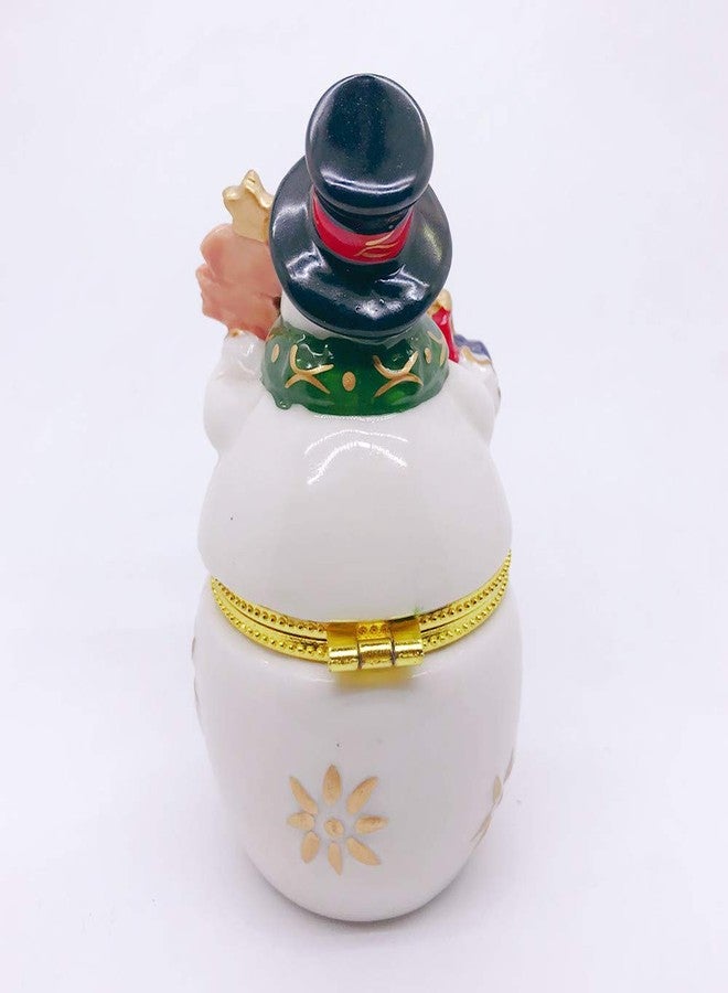 Gishima Christmas Snowman Figurines Hinged Trinket Box Collectible Jewelry Boxes for Home Christmas Decor and Gifts - Image 4