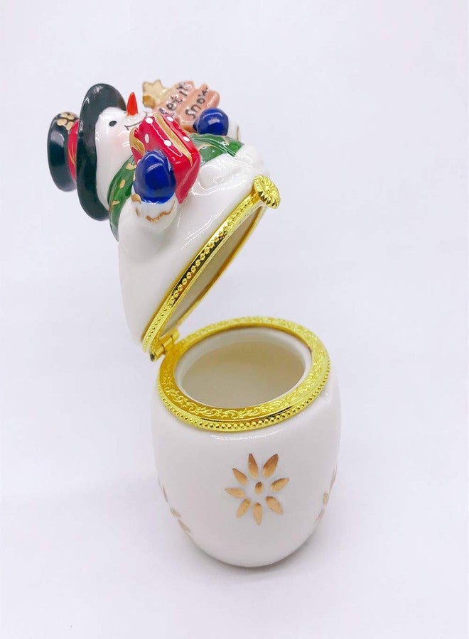 Gishima Christmas Snowman Figurines Hinged Trinket Box Collectible Jewelry Boxes for Home Christmas Decor and Gifts - Image 5