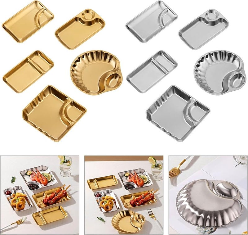 طبق المقبلات من الفولاذ المقاوم للصدأ الذهبي النمط أ لعشاق الطهي وأصحاب المطاعم - Image 3