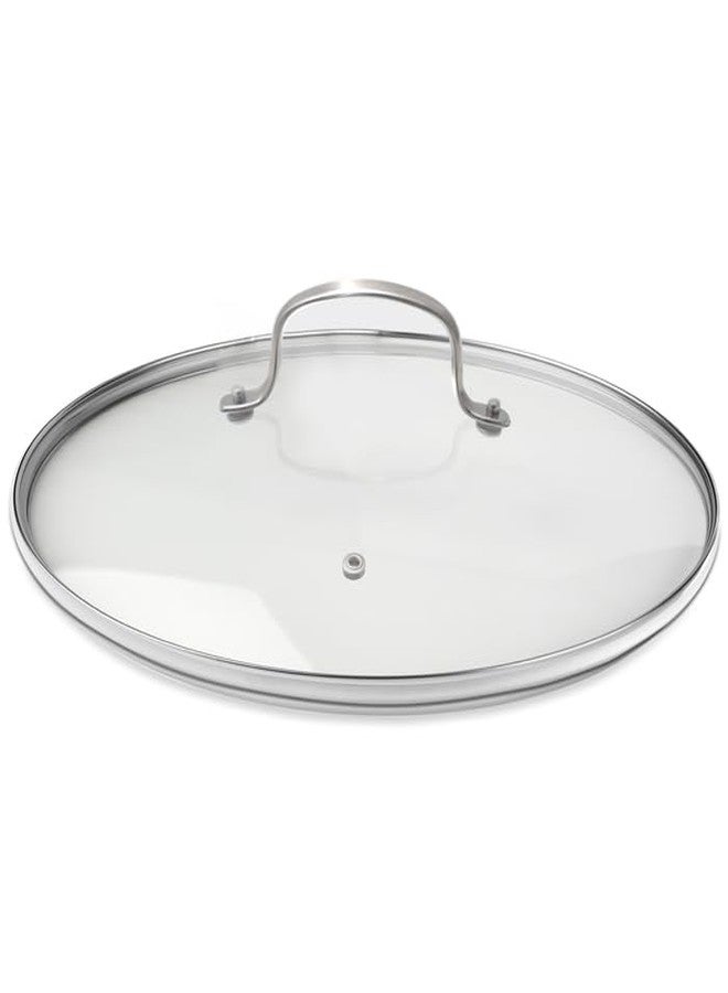 Nuwave 12” Vented Tempered Glass Lid, Oven Safe up, Dishwasher Safe, Shatter-Resistant, Easy to Clean, Stainless-Steel Handle and Rim, Compatible w/Most 12" Cookware - Image 1