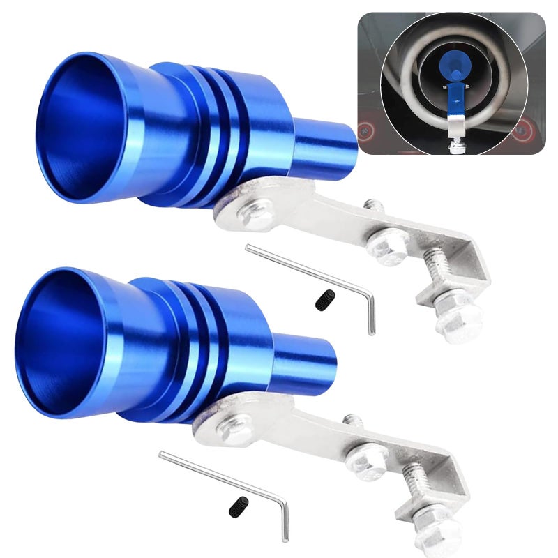 ijuicy 2 PCS Car Turbo Whistle Exhaust Muffler Pipe Whistle Turbo Sound Whistle Exhaust Muffler Aluminum Car Turbo Sound Simulator Universal Modification Accessories for Most Cars Blue M - Image 3