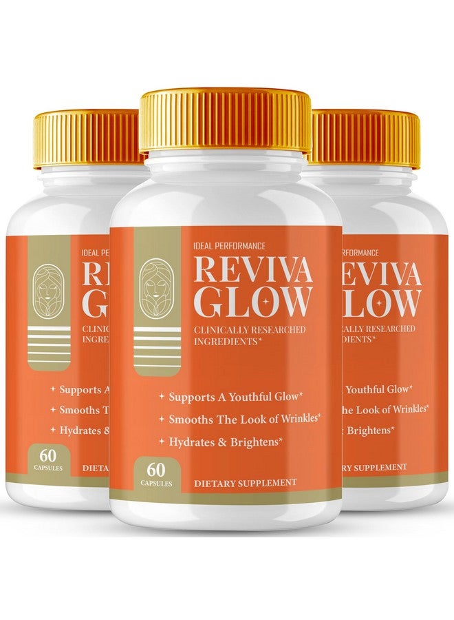 IDEAL PERFORMANCE Reviva Glow Capsules, RevivaGlow Supports Natural Healthy and Glowing Skin Pills - Maximum Strength, Reviva Glow Vitamin Supplement Support Pills, RevivaGlow Support Capsules Reviews (3 Pack)  - Image 1