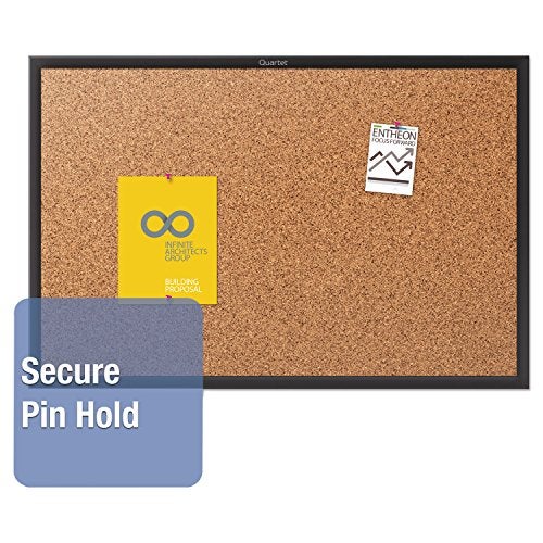 Quartet Cork Board, Bulletin Board, 2' x 1.5' Corkboard, Black Frame (2301B) - Image 2