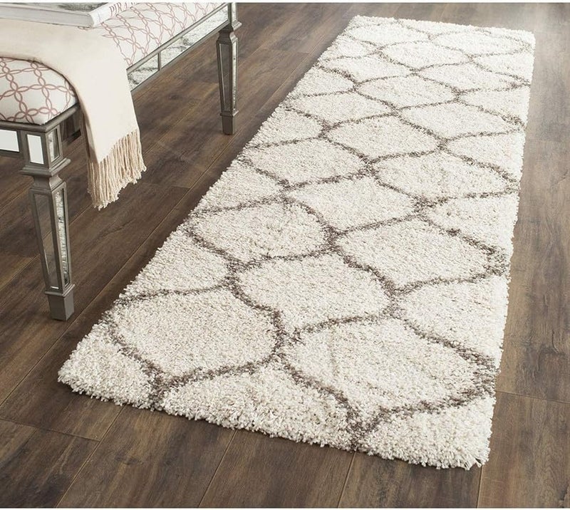Tranquil Polyester Fluffy Fur Rug Shaggy Modern Carpet for Living Room, Bedroom, Guest Room, Kids Room (1.5x4 Feet, Ivory Beige) - Image 1
